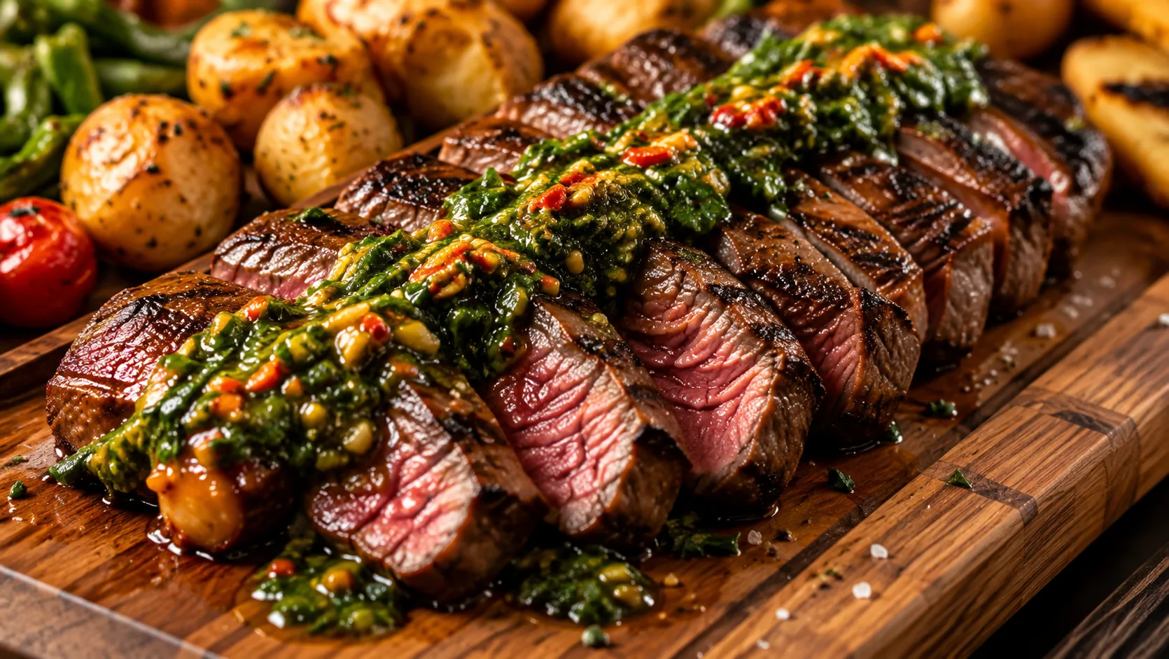 Grilled steak with chimichurri