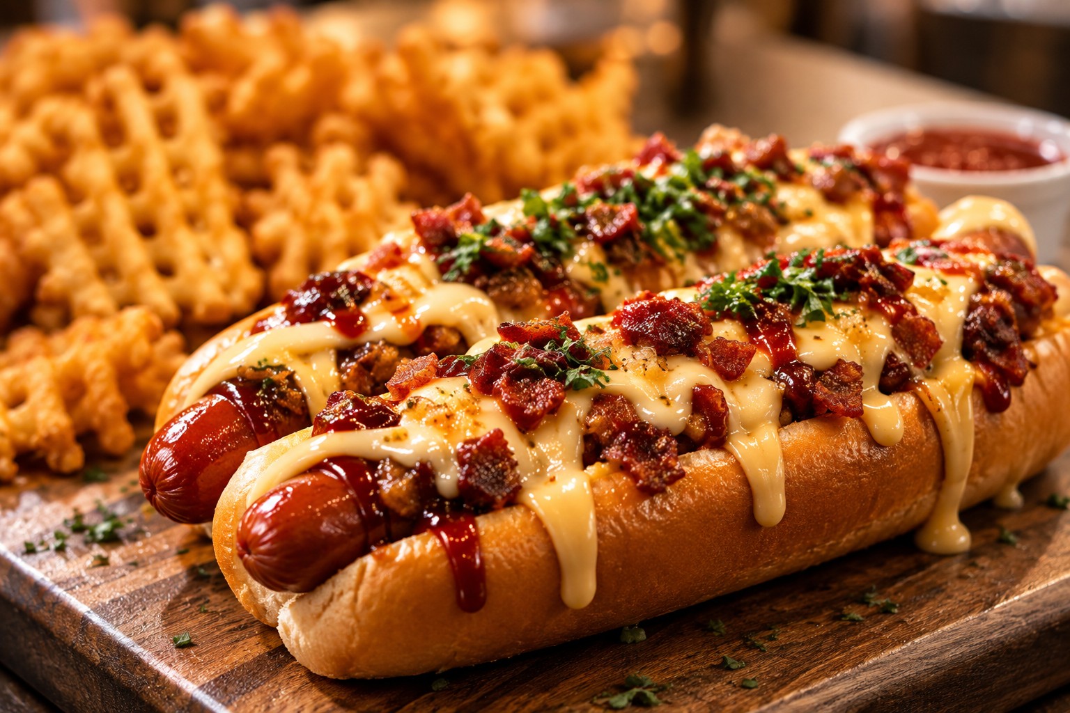 Gourmet hot dogs and sides
