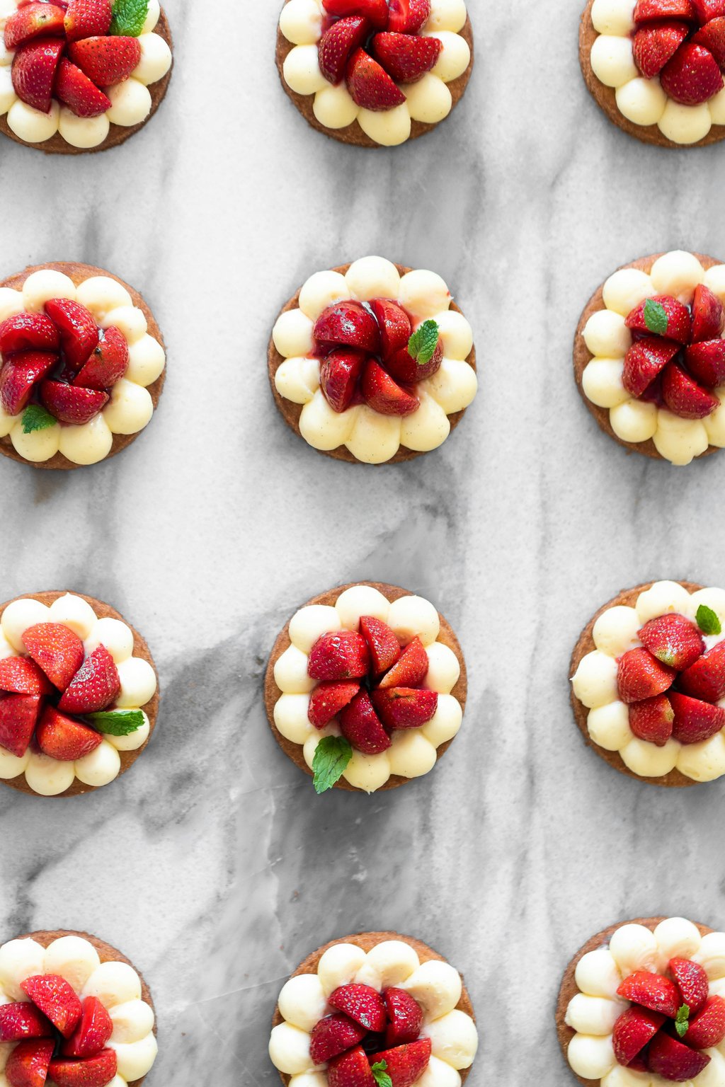 Strawberry tart dessert display, McKnight's Catering